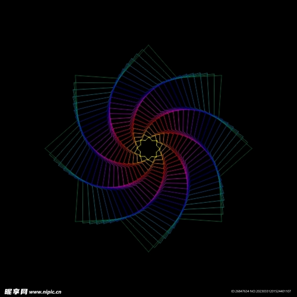 抽象螺旋炫光线条图