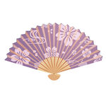 紫色日系风格折扇子