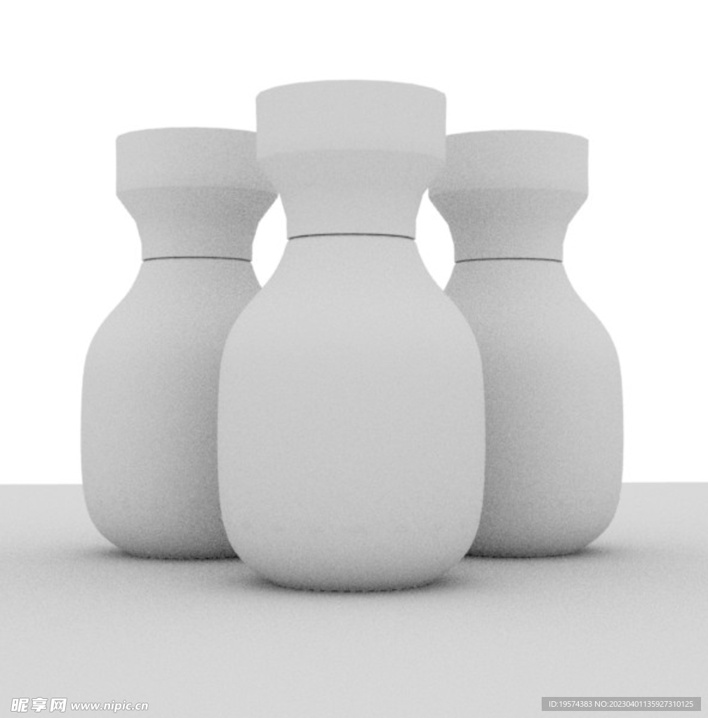 C4D模型牛奶瓶子
