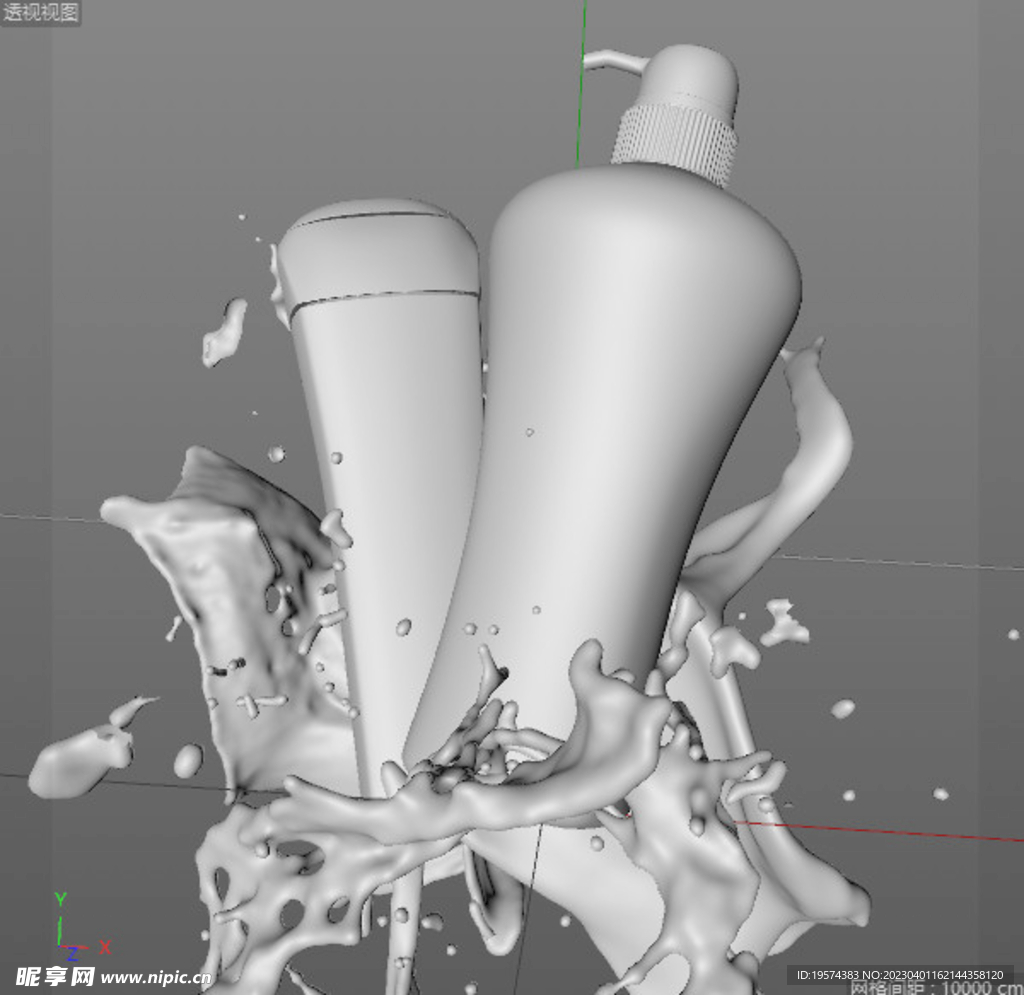 C4D模型洗发水沐浴露