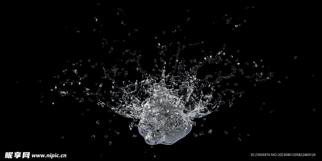 水花飞溅透明液体