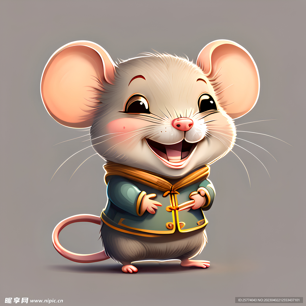 开心的老鼠插画