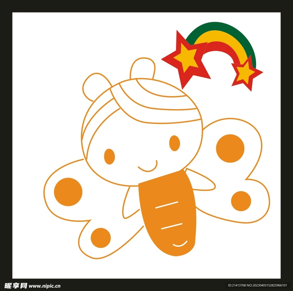 手绘蜜蜂昆虫