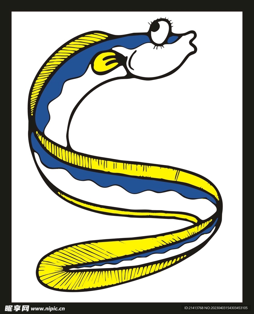 手绘线描鱼