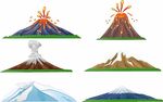 卡通火山喷发