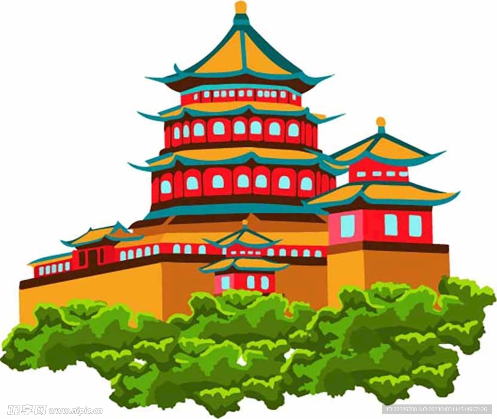 卡通寺庙