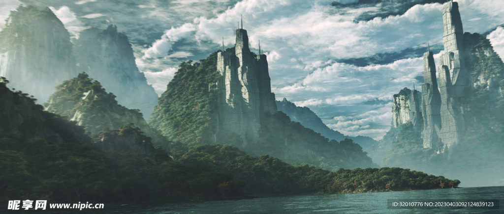 绿色山