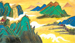 手绘山水画