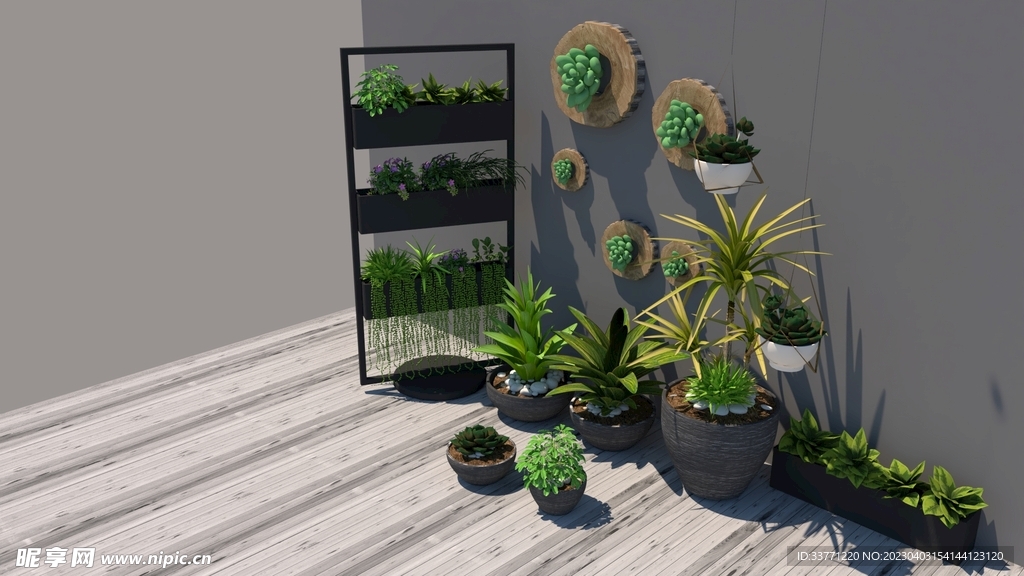 植物小场景模型