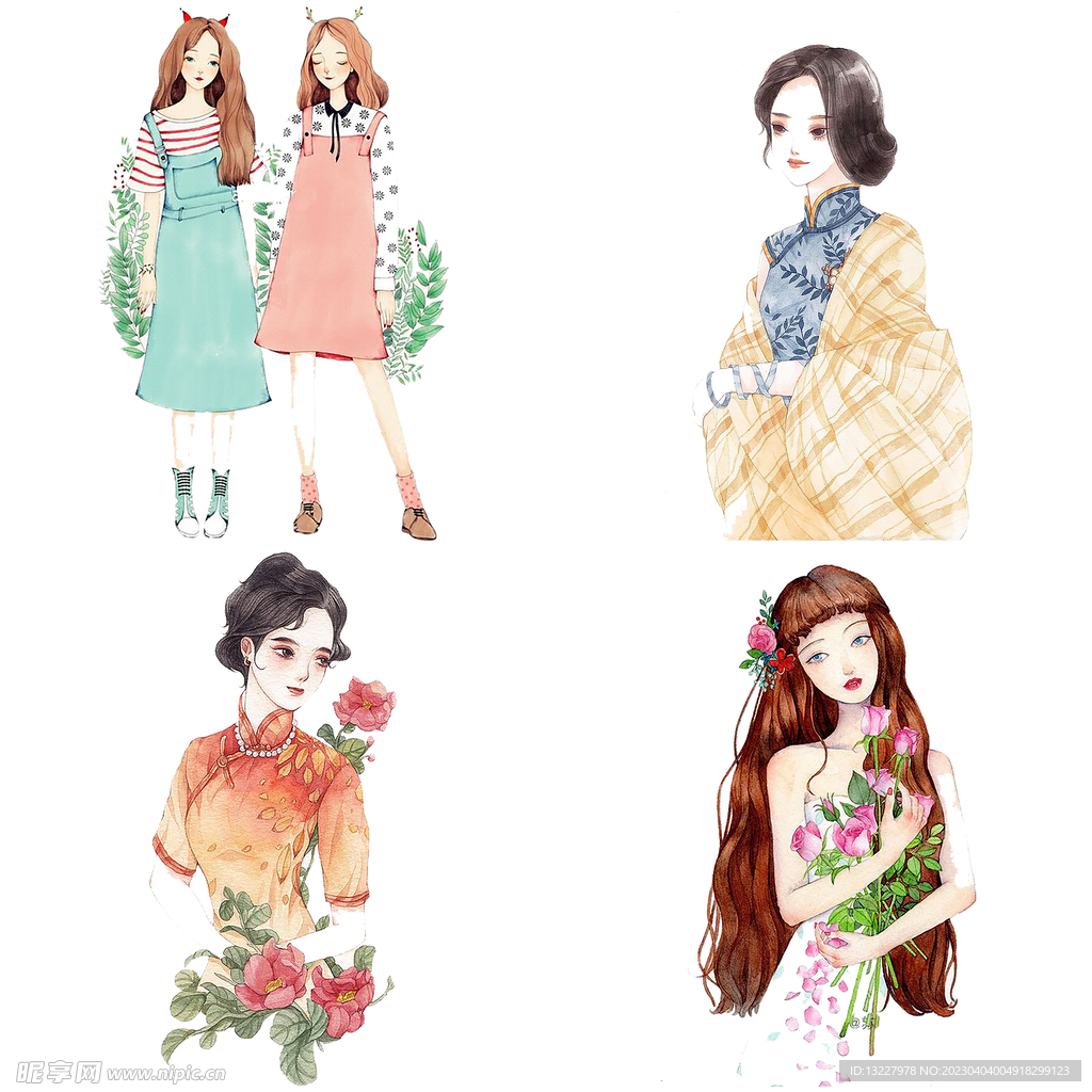 手绘女孩