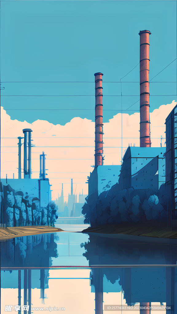 工业城市插画