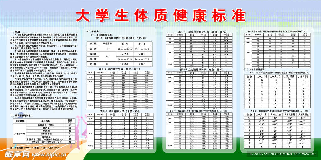 大学生体质健康标准