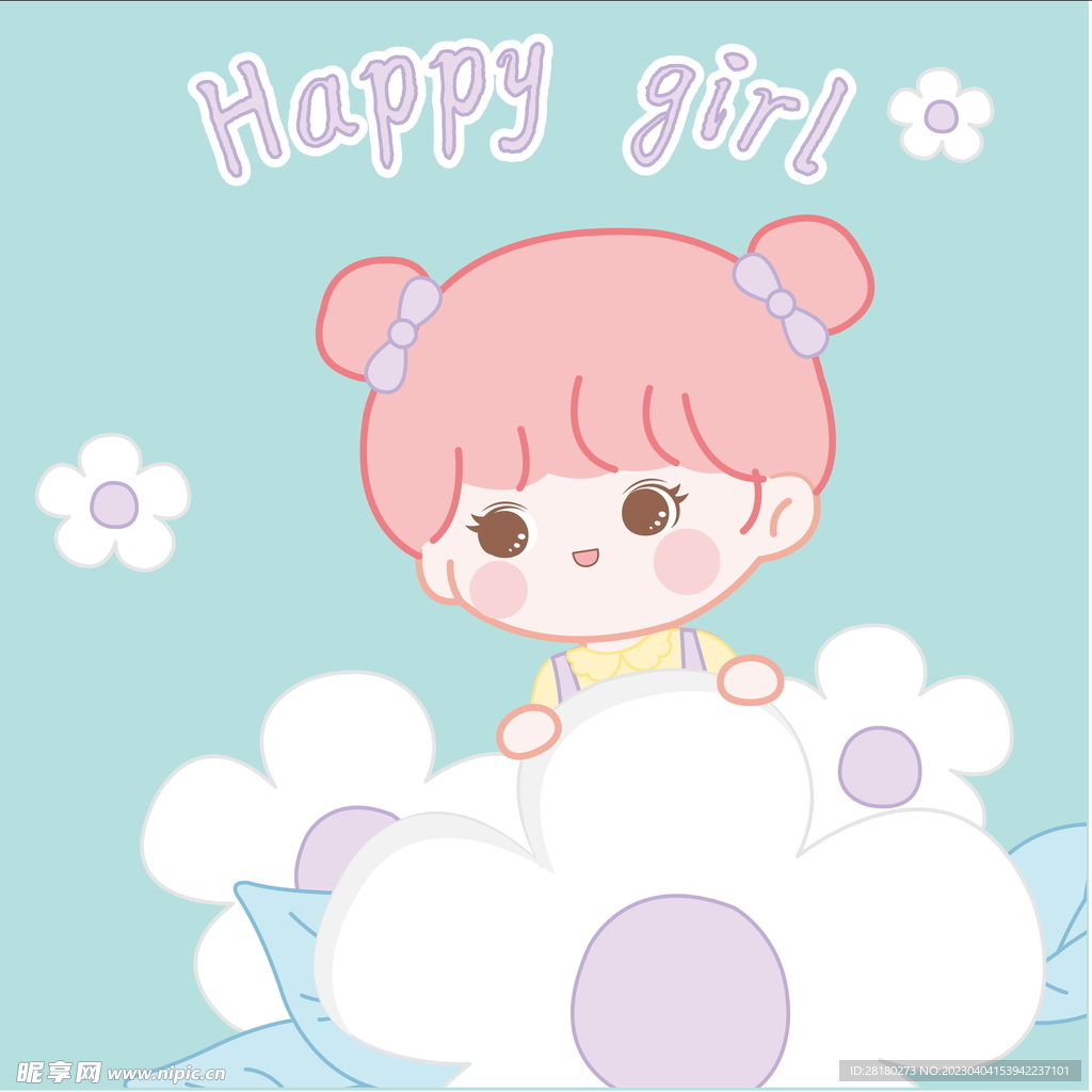可爱卡通女孩