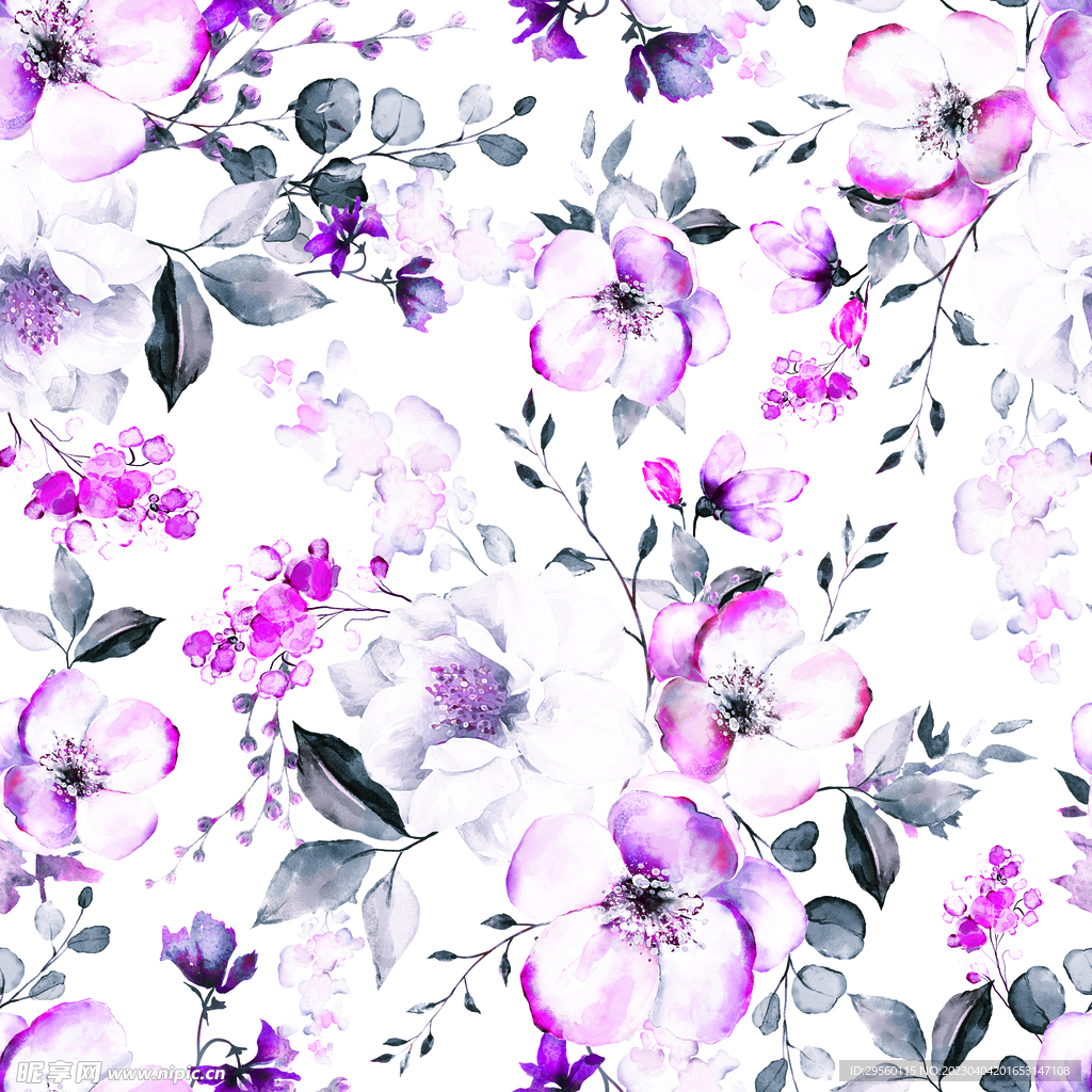 水彩花