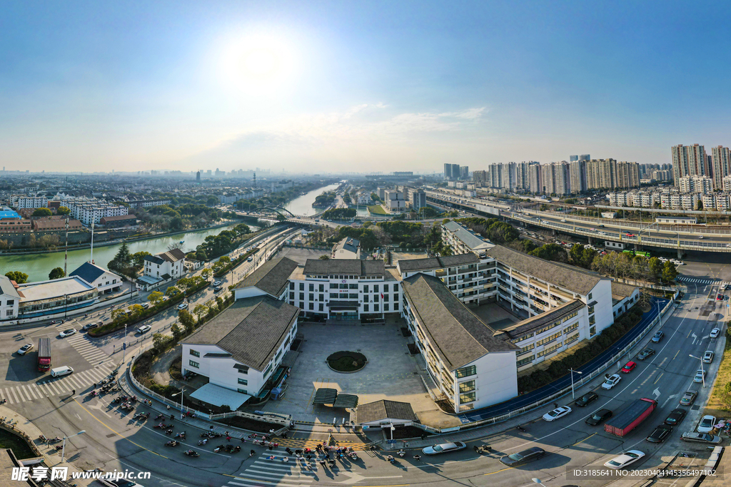 苏州崇道小学校 航拍 摄影全景