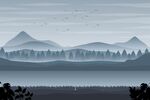 水墨自然山林风景