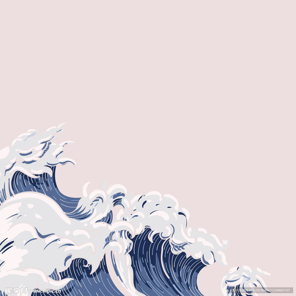 海浪插画