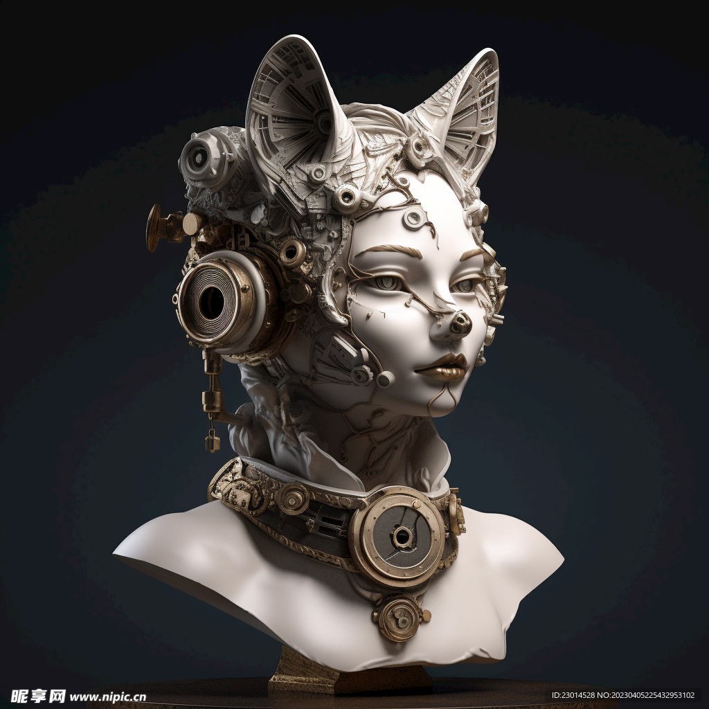 猫耳雕塑