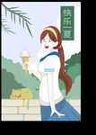 手绘女孩
