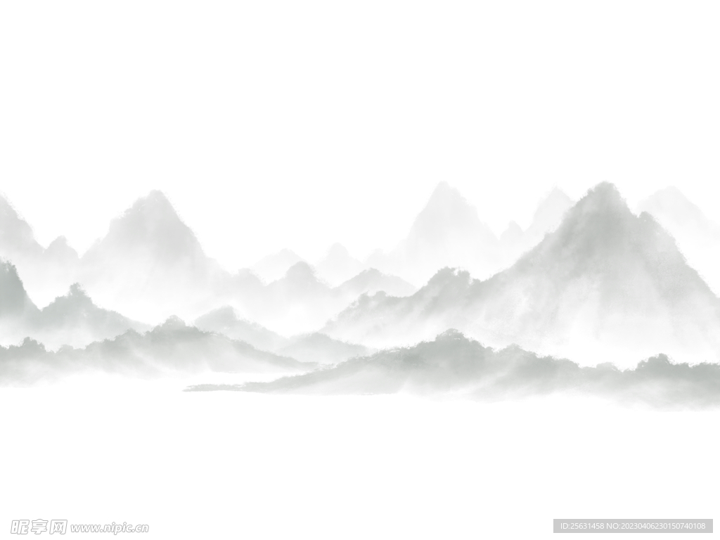新中式黑白国画山水意境水墨背景