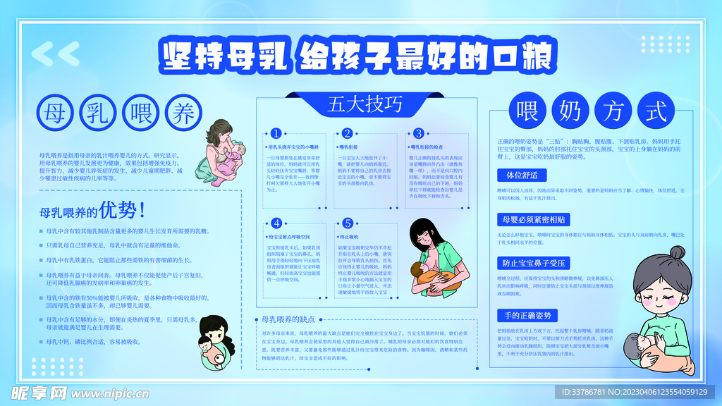 母乳喂养知识内容型宣传展板