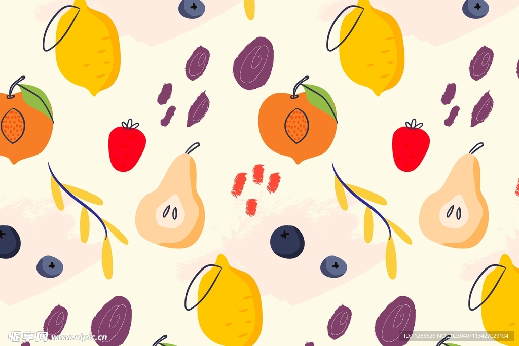 卡通水果插画