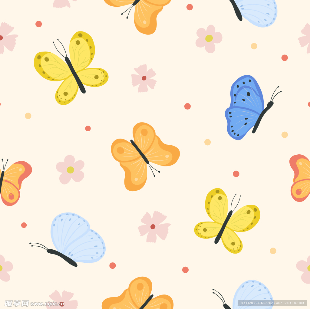 卡通蝴蝶背景