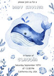 鲸鱼蓝色花纹 海底动物