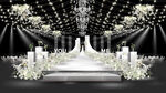 韩式小众白色水晶灯吊顶婚礼效果