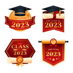 2023毕业生徽章矢量模板