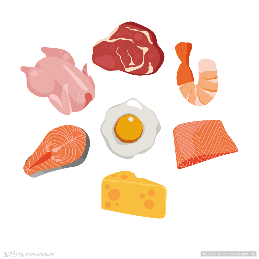 鸡肉牛肉虾肉蛋高蛋白食品