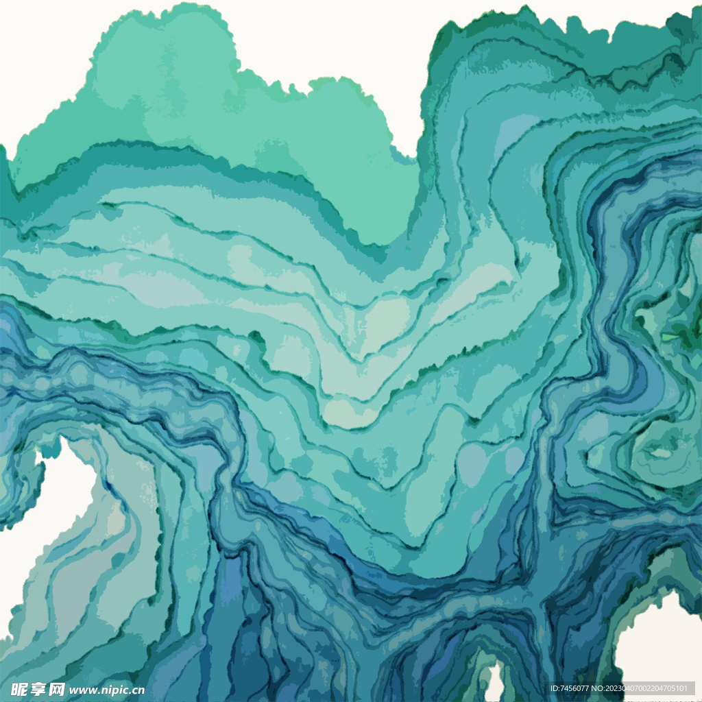 水彩水墨绿艺术大理石图片素材