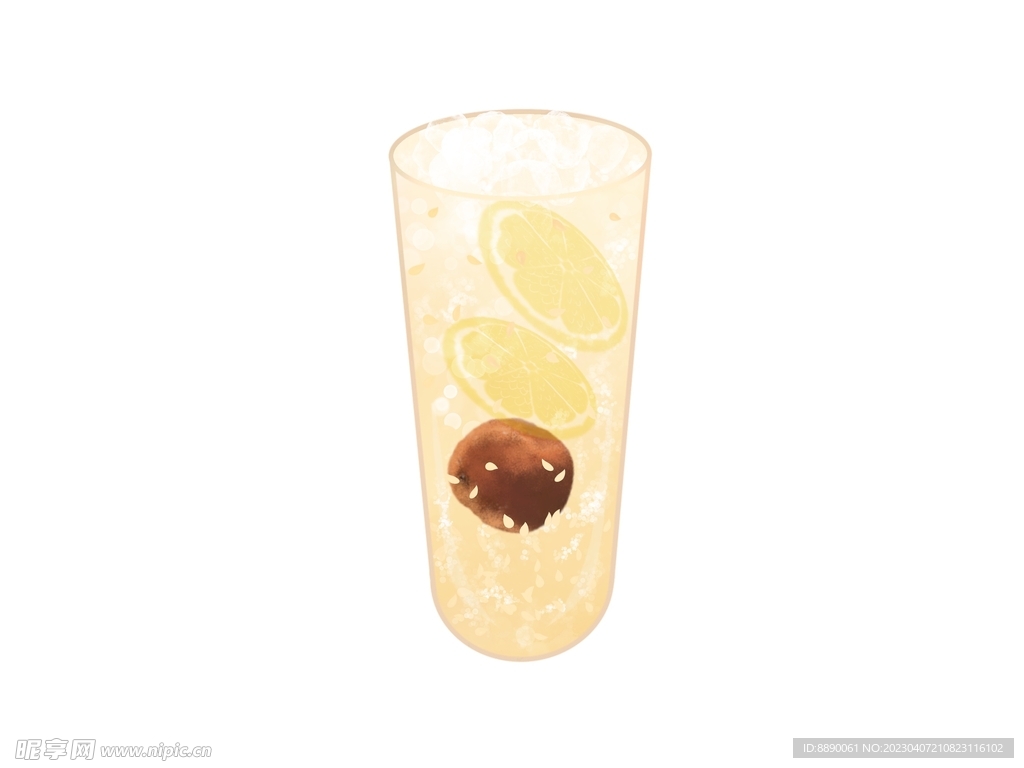 手绘柠檬奶茶