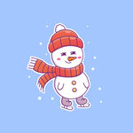 矢量卡通雪人