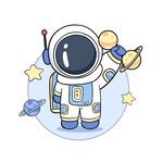宇航员星球可爱卡通太空宇宙星星
