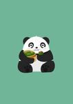 吃青团的熊猫