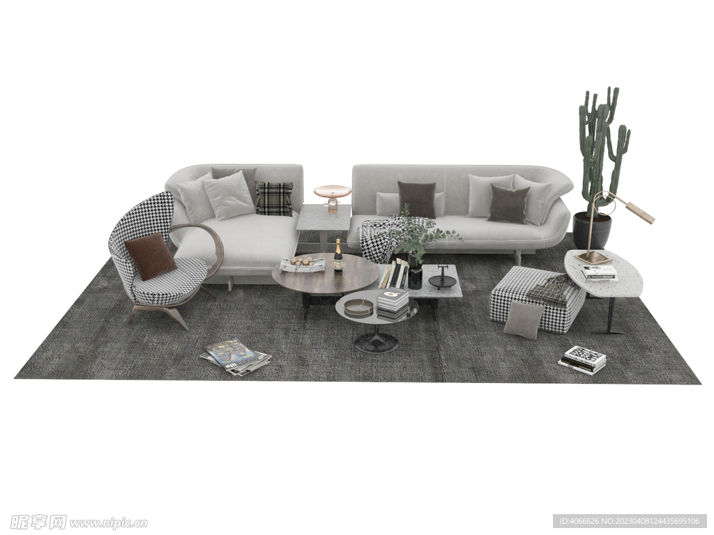 现代出租屋沙发3d模型