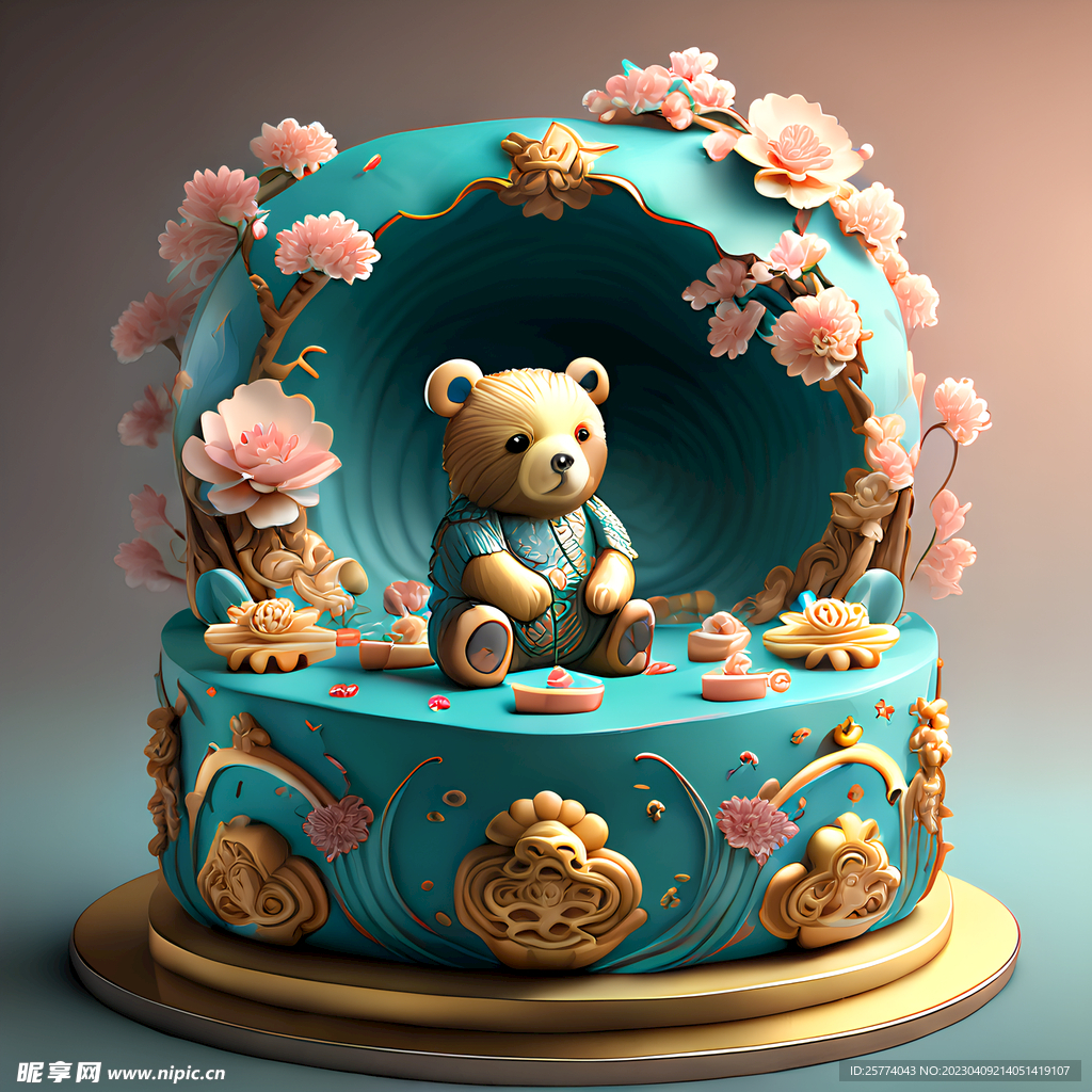 生日蛋糕小熊