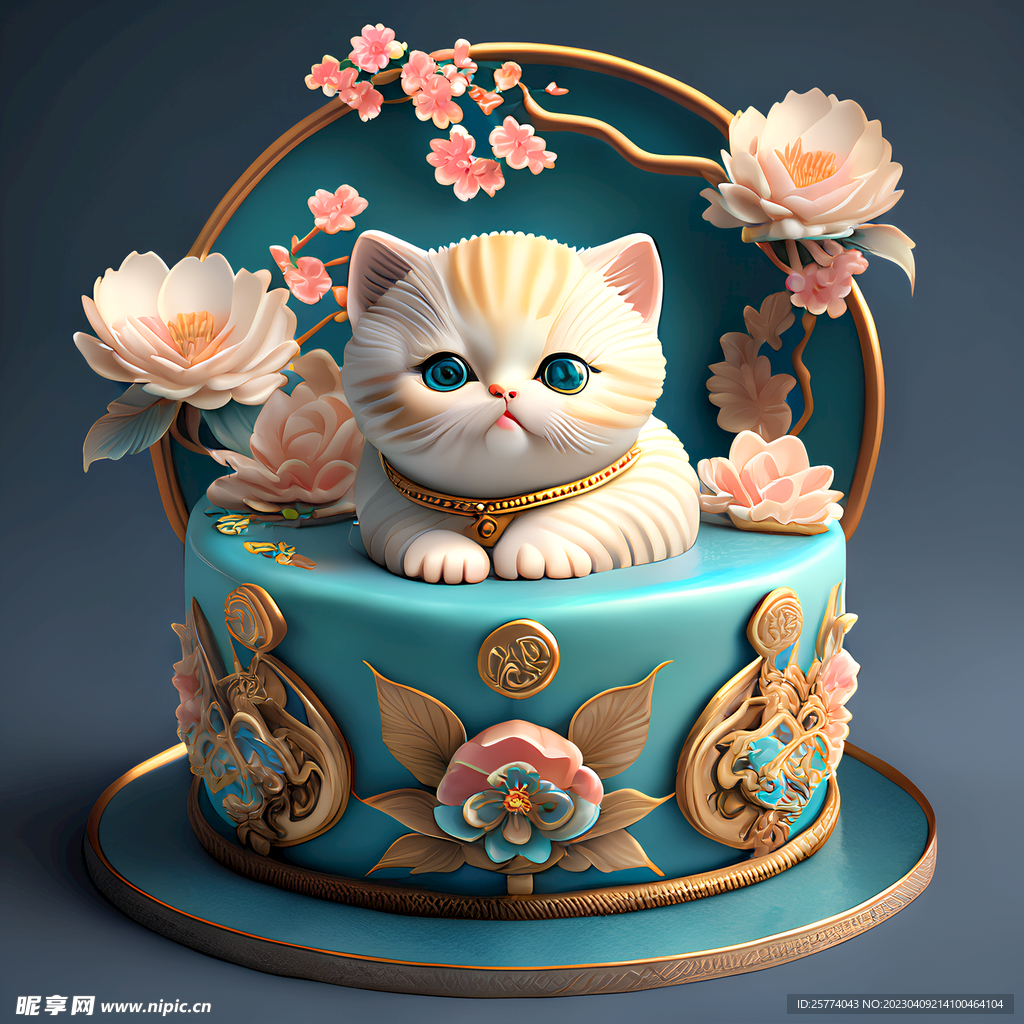 蛋糕/招财猫-招财猫形状鲜奶蛋糕 .适用于:恋情,生子,节日,生日,-七彩蛋糕