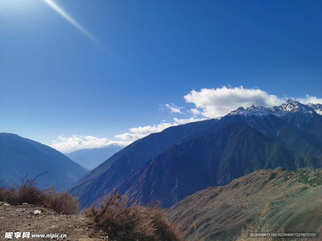 山脉 藏族风光 山顶 山景 