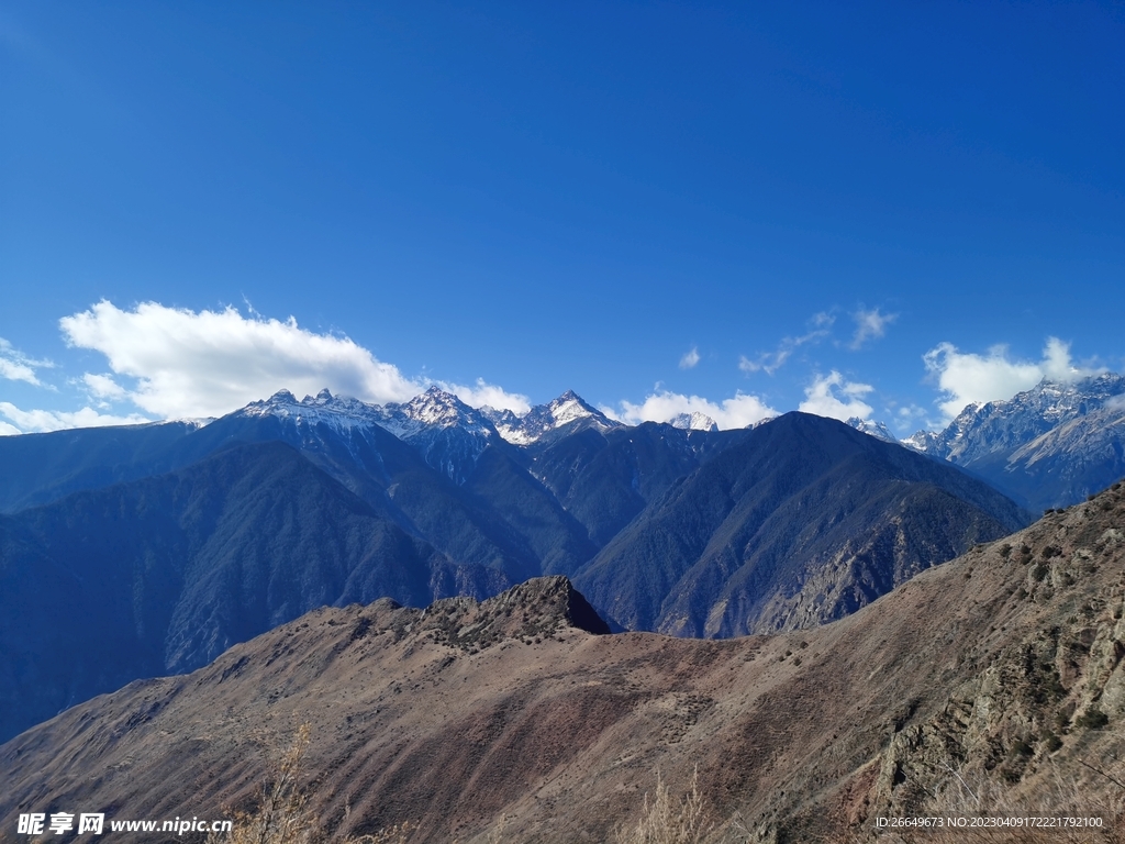 山脉 藏族风光 山顶 山景 