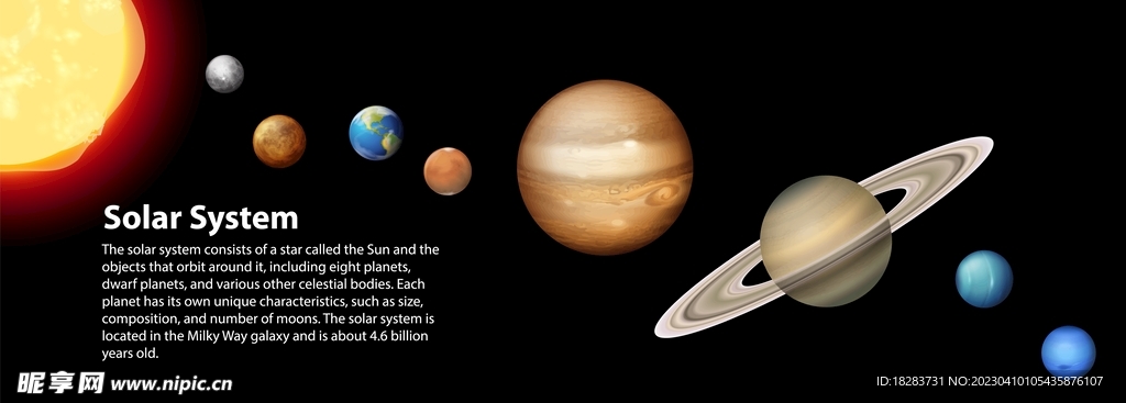 太阳系信息的天文矢量背景