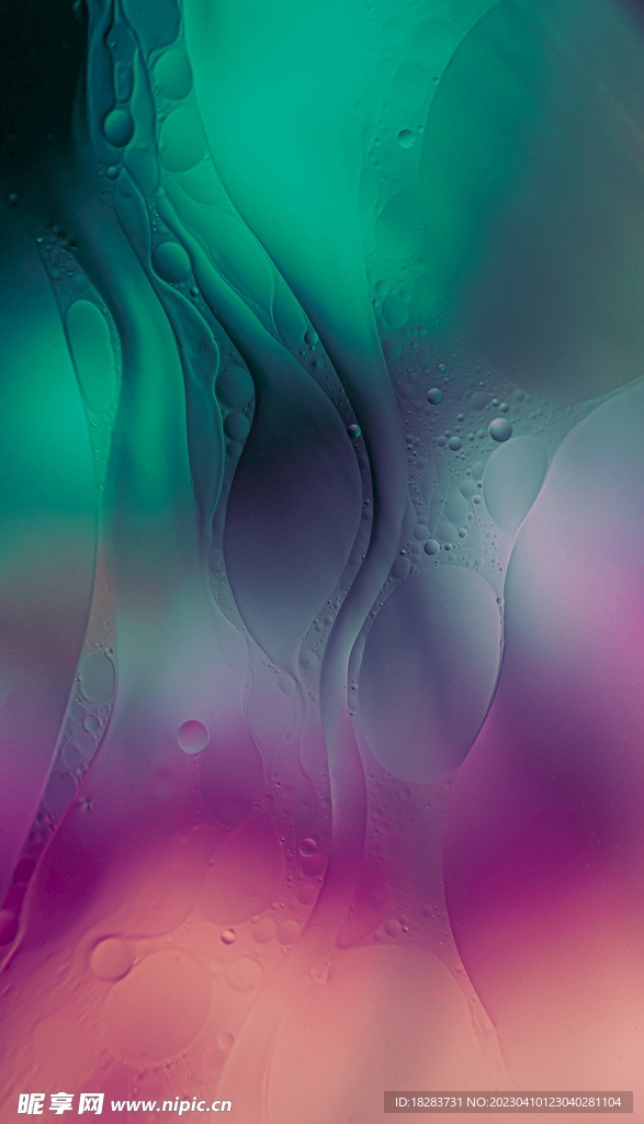 色彩渐变的雨滴抽象图