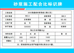 沙浆配合比标识牌