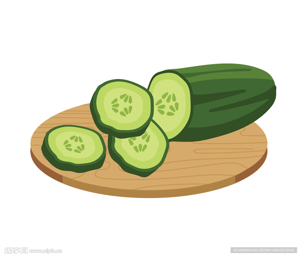 黄瓜图标成熟的绿色蔬菜卡通画插画图片素材_ID:422044704-Veer图库