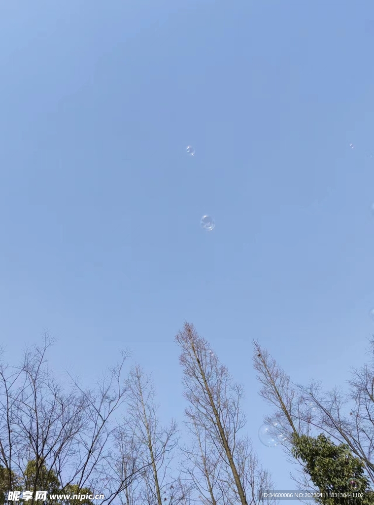 蓝天与泡沫