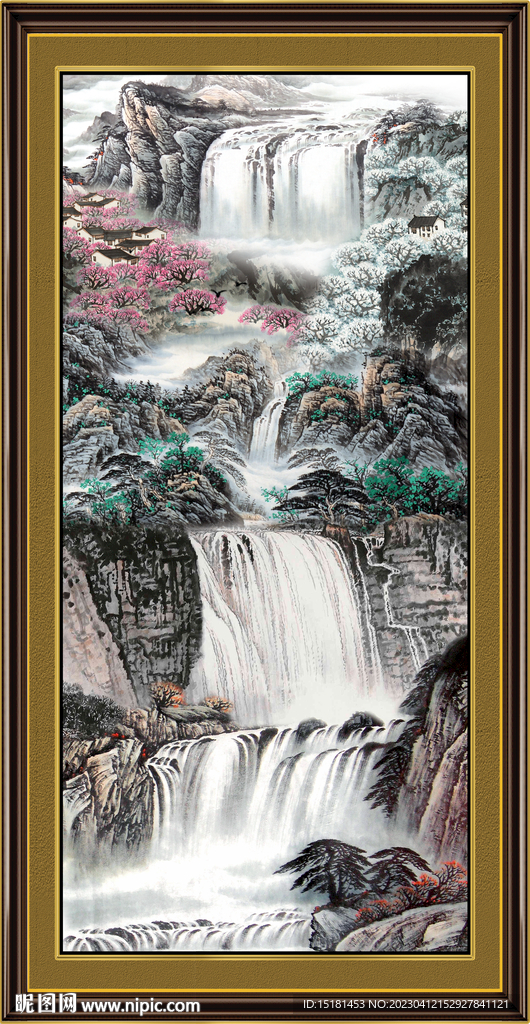竖幅山水画