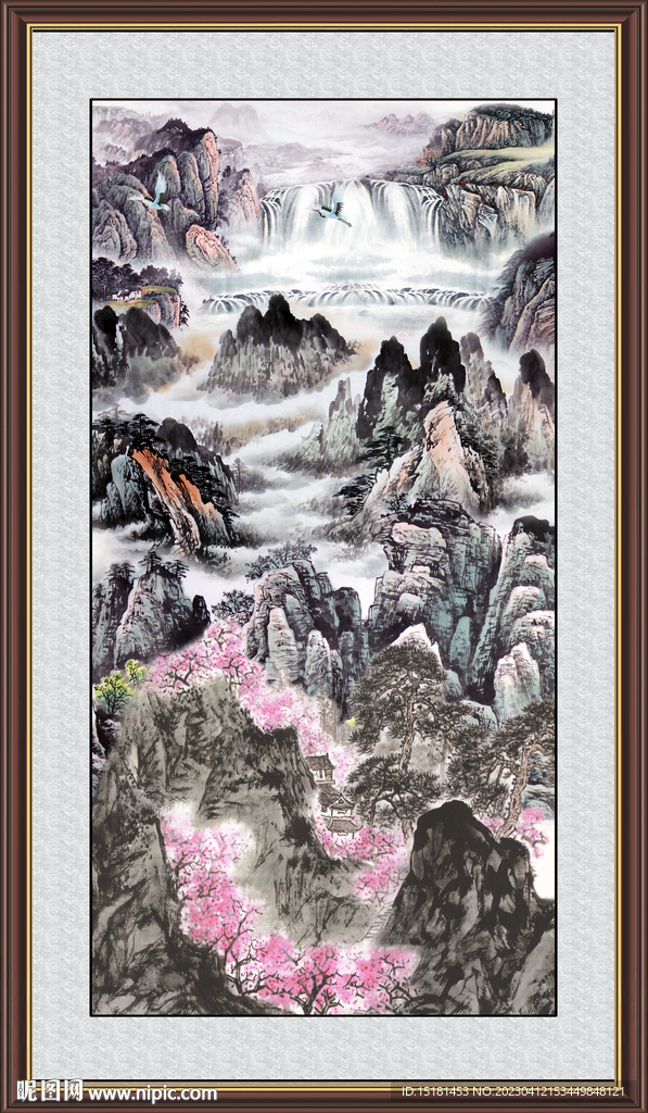 竖幅山水画