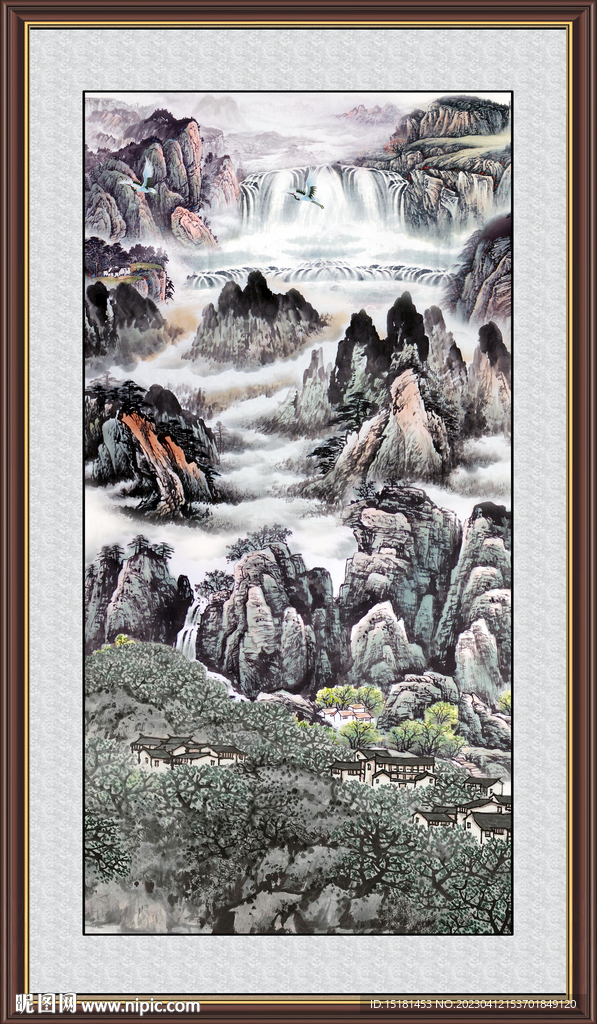 竖幅山水画