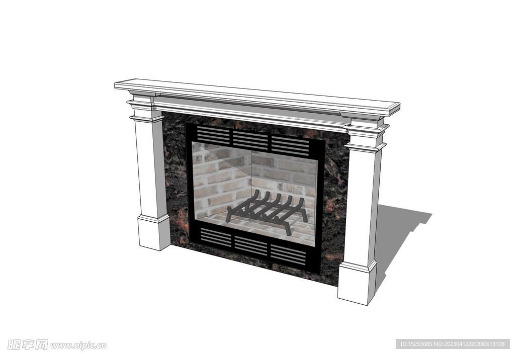 壁炉1厨房草图大师模型